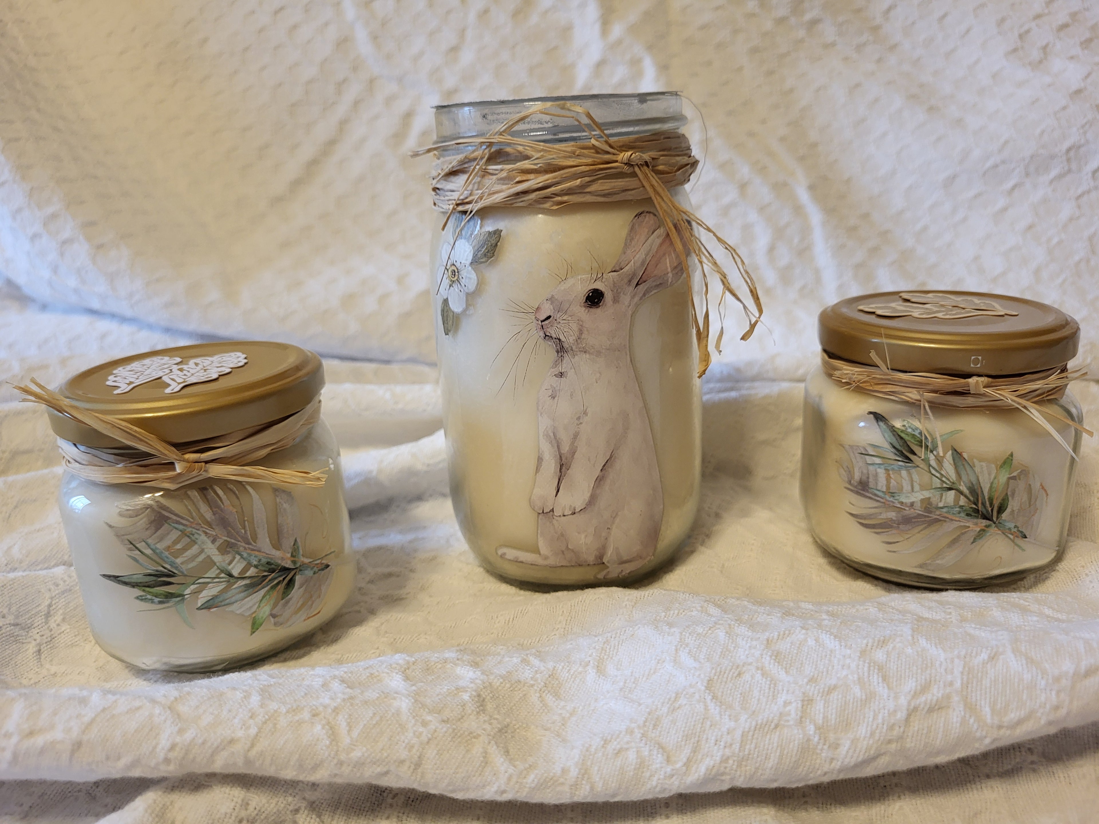 Bunny Candle Set – Recycled Jar Beeswax & Soy Candles