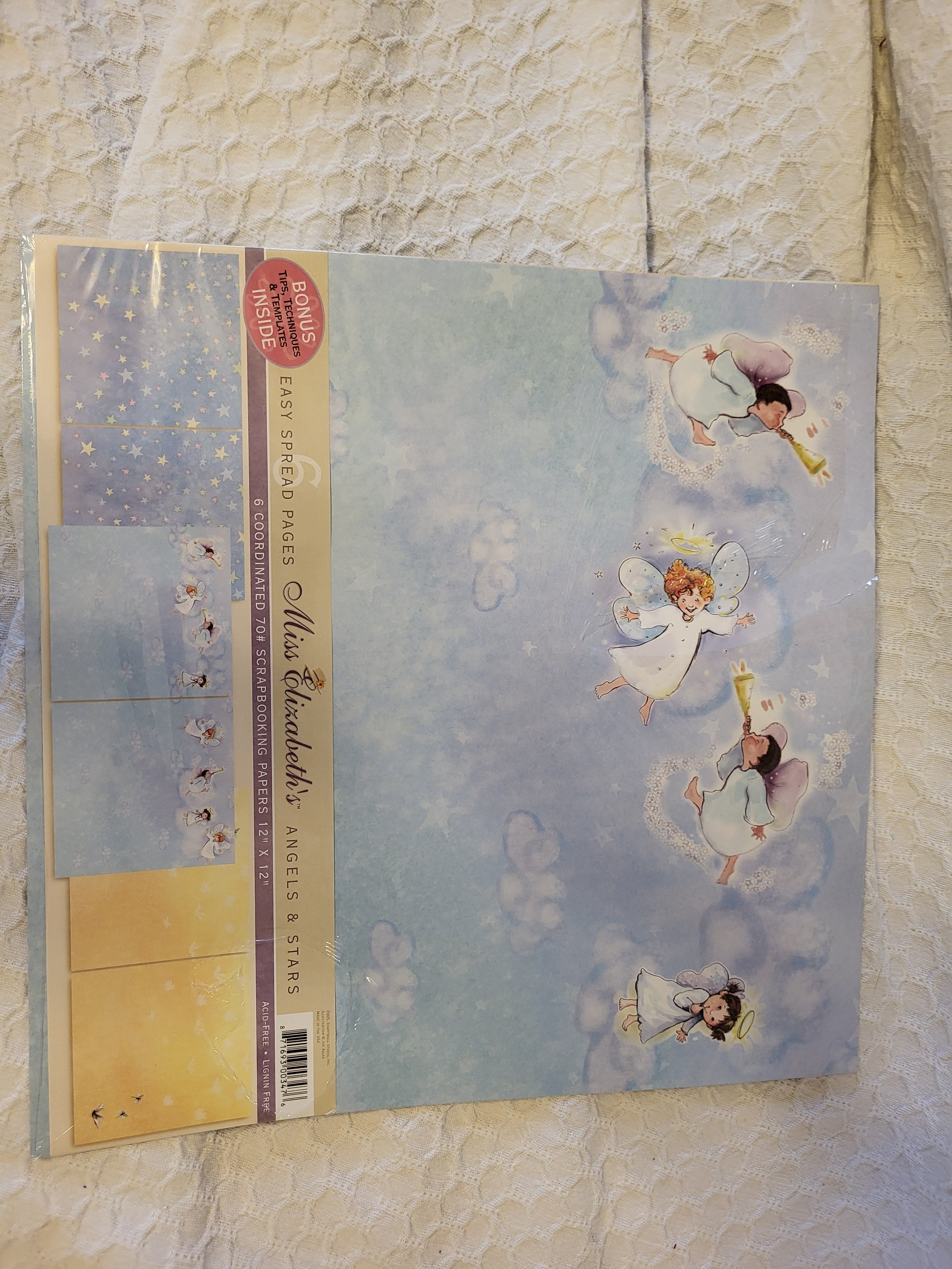 Angels & Stars scrapbooking paper- Thrift item
