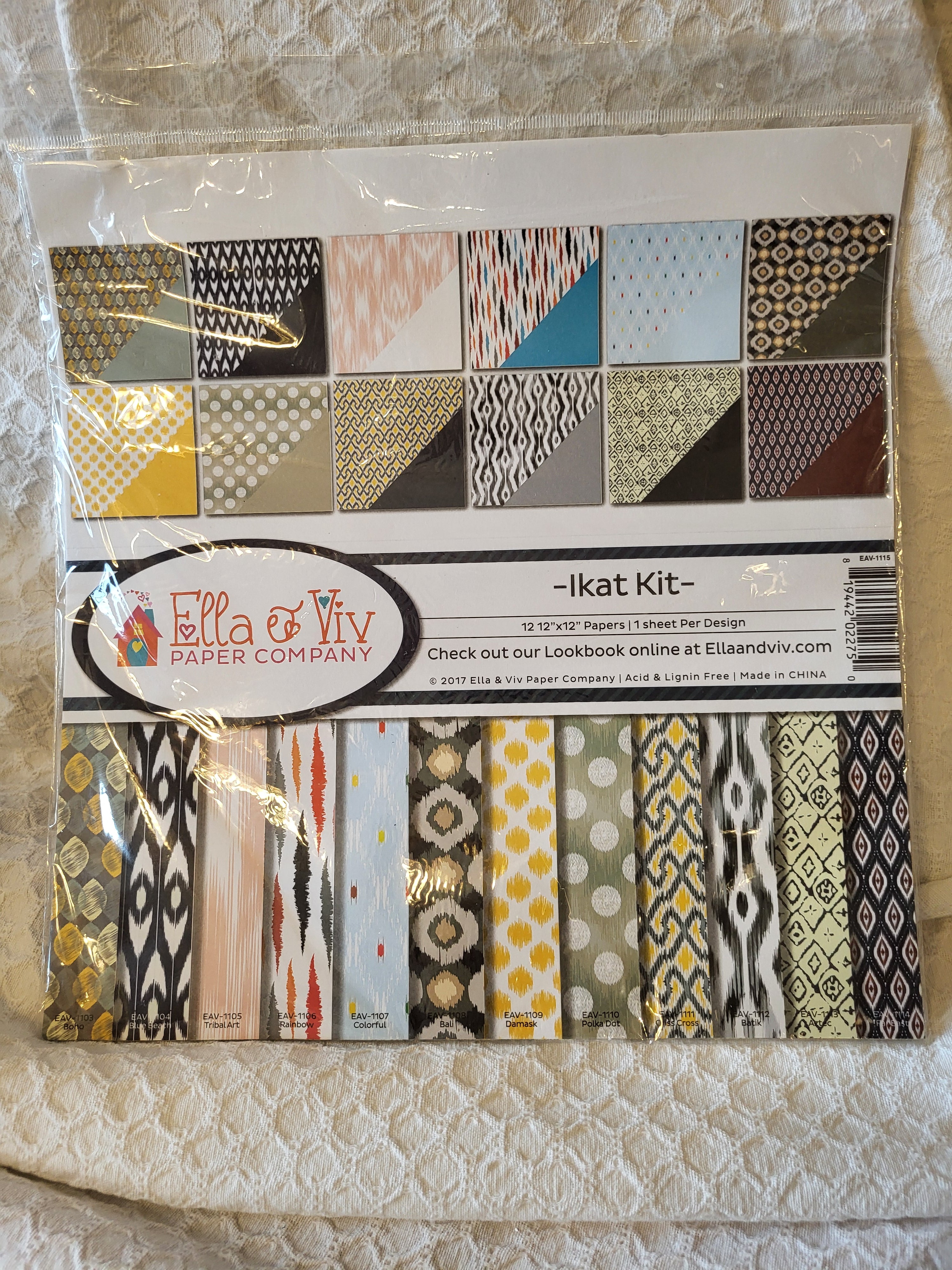 Ella & Viv Paper Company Ikat Kit — Thrifted 12x12 Paper Pack
