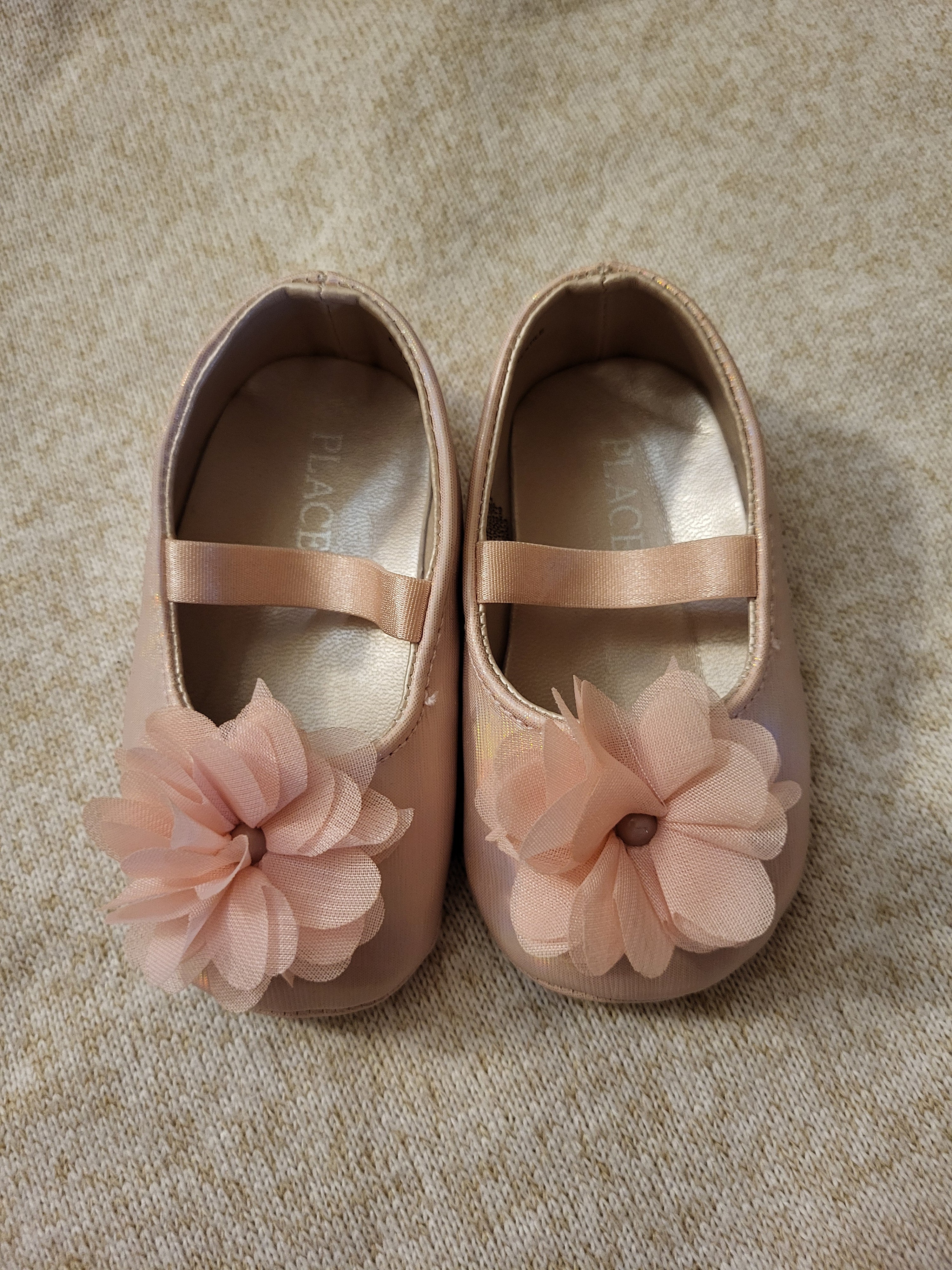 Children's Place Pink Floral Baby Shoes – Size 6-9 Months