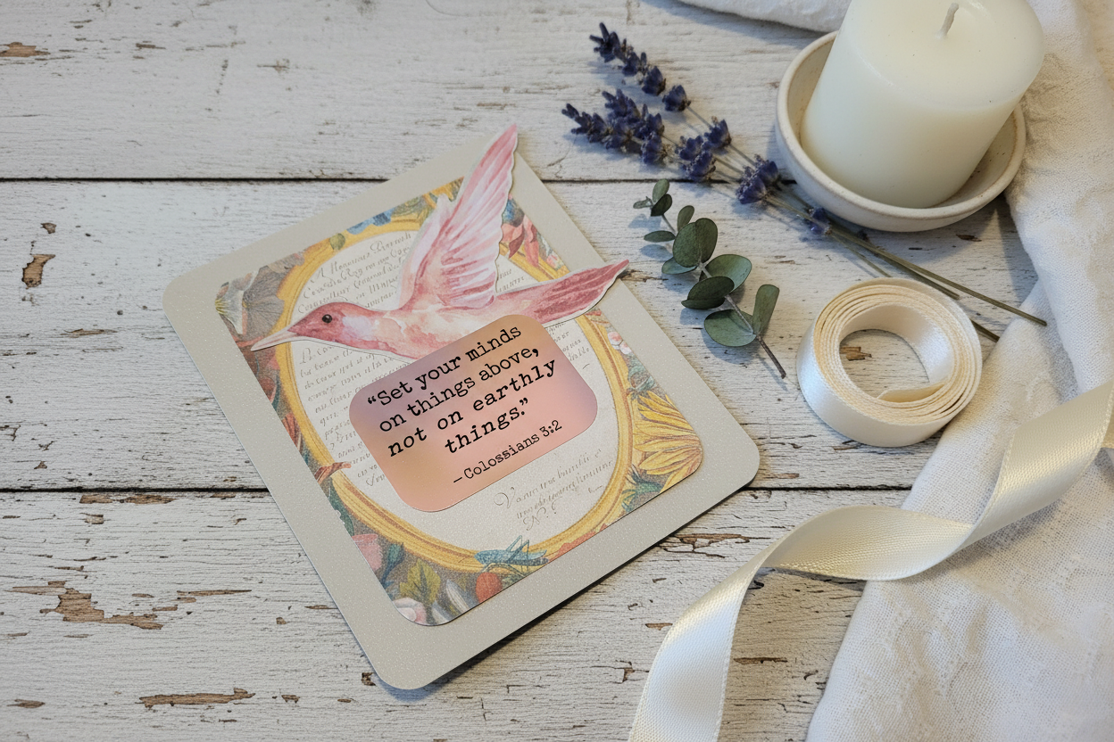 Prayer Card Colossians 3:2 Polished Product Photo